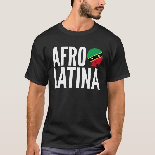 Afro Latina Queen Creole Saint Kitts & Nevis Afro  Tシャツ (正面)