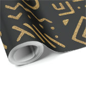 Afro Luxe Black & Gold Tribal Wrapping Paper  ラッピングペーパー (ロールコーナー)