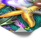 Afro Mermaid Baby Showerウェルカムサイン ポスター (角)