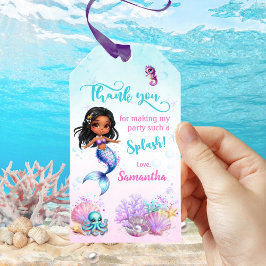 Afro mermaid Birthday Party - Under the Sea Splish ギフトタグ