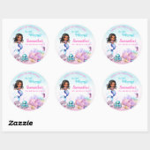 Afro mermaid Birthday Party - Under the Sea Splish ラウンドシール (シート)