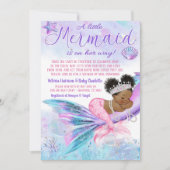 Afro Mermaid Long Distance Baby Shower by Mail 招待状 (正面)