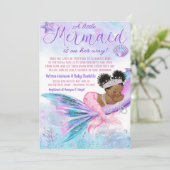 Afro Mermaid Long Distance Baby Shower by Mail 招待状 (スタンド正面)