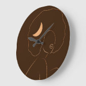 Afro Moon Girl Clock for Teen, Girls, Women ラージ壁時計 (傾斜)