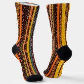 Afro Pop Modern Mudcloth Stripes Socks ソックス (傾斜あり)