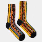 Afro Pop Modern Mudcloth Stripes Socks ソックス (右)