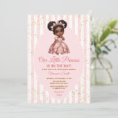 Afro Princess is on the way Pink Baby Shower Crown 招待状 (スタンド正面)