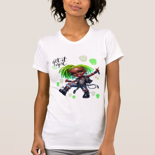 Afro Punk Get It GirlレディースTシャツ Tシャツ (正面)