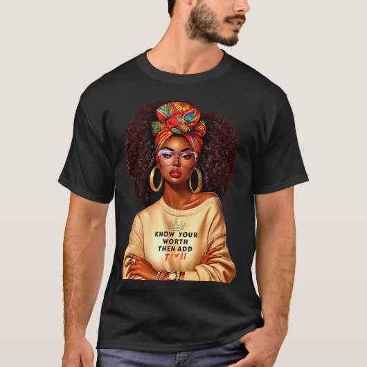 Afro Queen Black Woman African Melanin Black Histo Tシャツ (正面)