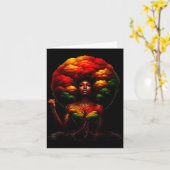 Afro Queen Black Woman African Roots Melanin Black カード (黄色い花)