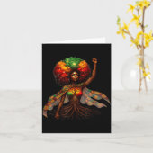 Afro Queen Black Woman African Roots Melanin Black カード (黄色い花)