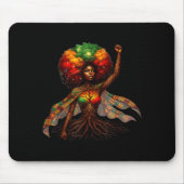 Afro Queen Black Woman African Roots Melanin Black マウスパッド (正面)