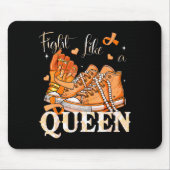 Afro Queen Multiple Sclerosis Survivor Orange Ribb マウスパッド (正面)