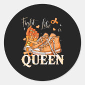 Afro Queen Multiple Sclerosis Survivor Orange Ribb ラウンドシール (正面)