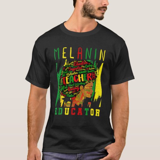 Afro Retro Black History Month - Black Woman Teach Tシャツ (正面)