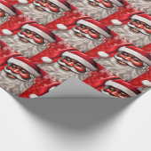 Afro Santa、ブラックサンタ、クリスマス、アフリカ系アメリカ人 ラッピングペーパー (角)