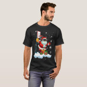 Afro Santa Playing Basketball Xmas Black Afro Bask Tシャツ (正面フル)