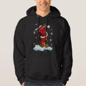 Afro Santa Playing Golf Xmas Black Afro Golf Playe パーカ (正面)