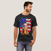 Afro Sunflowerアフリカ系アメリカ人7月4日メラニ Tシャツ (正面フル)