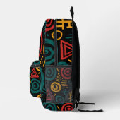 Afro Tribal Pattern Colorful Abstract プリントバックパック (右)