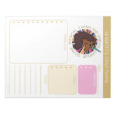 Afro Unicorn Living the Dream Design ノートパッド (正面)