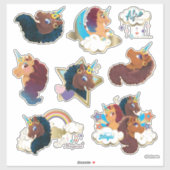 Afro Unicorn Magical Sticker Set シール (シート)