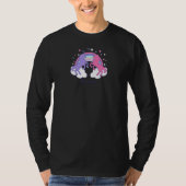 Afro Unicorn Rainbow Cloud Pink & Purple V2 Tシャツ (正面)