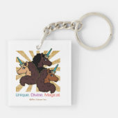Afro Unicorn Trio: ユニーク、Divine、Magical キーホルダー (裏面)