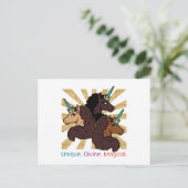 Afro Unicorn Trio: ユニーク、Divine、Magical ポストカード (スタンド正面)