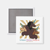 Afro Unicorn Trio: ユニーク、Divine、Magical マグネット (正面/裏面)