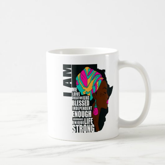 Afro You Are Enough I Am Insrational Sayings Motiv コーヒーマグカップ (右)