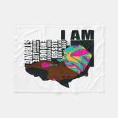 Afro You Are Enough I Am Insrational Sayings Motiv フリースブランケット (正面(横))