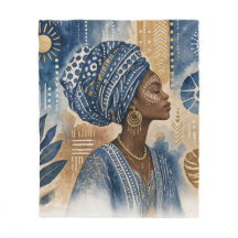Afrobohemian Adire Fabric Aesthetic, Watercolor