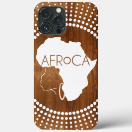 AFRoCA FEMALE Afro plus Africa Wood Grain look iPhone 13 Pro Maxケース