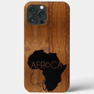 AFRoCA FEMALE Afro plus Africa Wood Grain look iPhone 13 Pro Maxケース