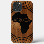 AFRoCA FEMALE Afro plus Africa Wood Grain look Case-Mate iPhoneケース (裏面)