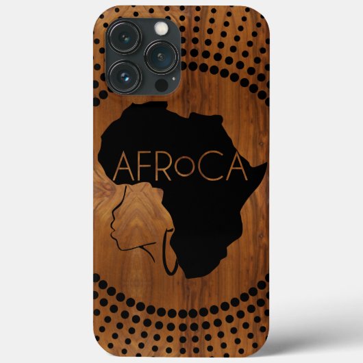 AFRoCA FEMALE Afro plus Africa Wood Grain look Case-Mate iPhoneケース (裏面)