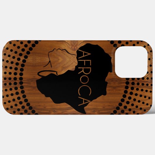 AFRoCA FEMALE Afro plus Africa Wood Grain look Case-Mate iPhoneケース (裏面 (横))