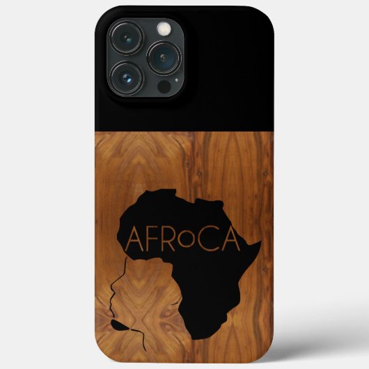 AFRoCA MALE AFROプラスAfrica Wood Grain look Case-Mate iPhoneケース (裏面)
