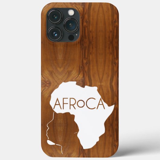 AFRoCA MALE AFROプラスAfrica Wood Grain look Case-Mate iPhoneケース (裏面)
