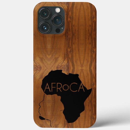 AFRoCA MALE AFROプラスAfrica Wood Grain look Case-Mate iPhoneケース (裏面)