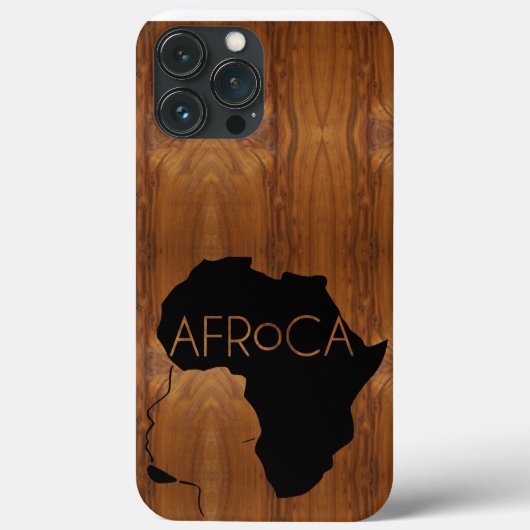 AFRoCA MALE AFROプラスAfrica Wood Grain look Case-Mate iPhoneケース (裏面)