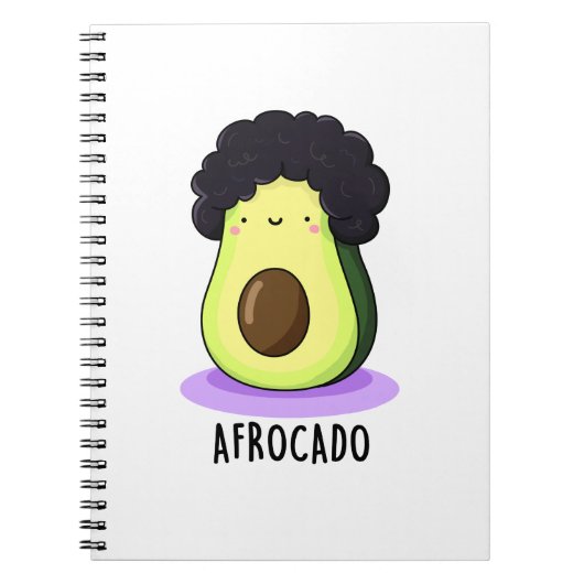 Afrocado 面白いアボカド Afro ジョーク ノートブック (正面)