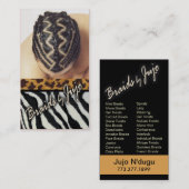 Afrocentricのブレード-アフリカ人のCornrowsの美容師 名刺 (正面/裏面)