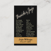 Afrocentricのブレード-アフリカ人のCornrowsの美容師 名刺 (裏面)