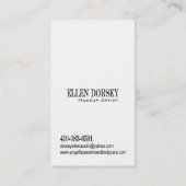 Afrocentricのメーキャップアーティストのイラストレーション 名刺 (裏面)