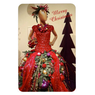 Afrocentricの服の型枠のマネキンのクリスマスツリー マグネット