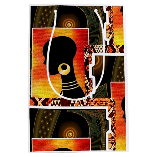 Afrocentricコンテンポラリーの ミディアムペーパーバッグ (正面)