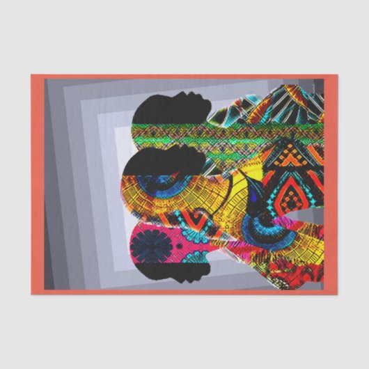 Afrocentricシルエットアート 薄葉紙 (正面)