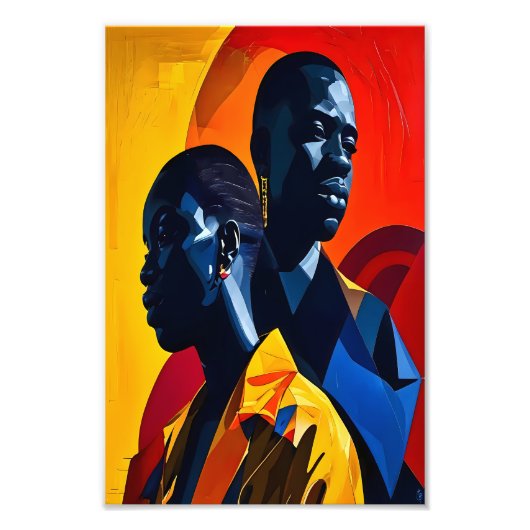 Afrocentricモダン抽象芸術アート フォトプリント (正面)